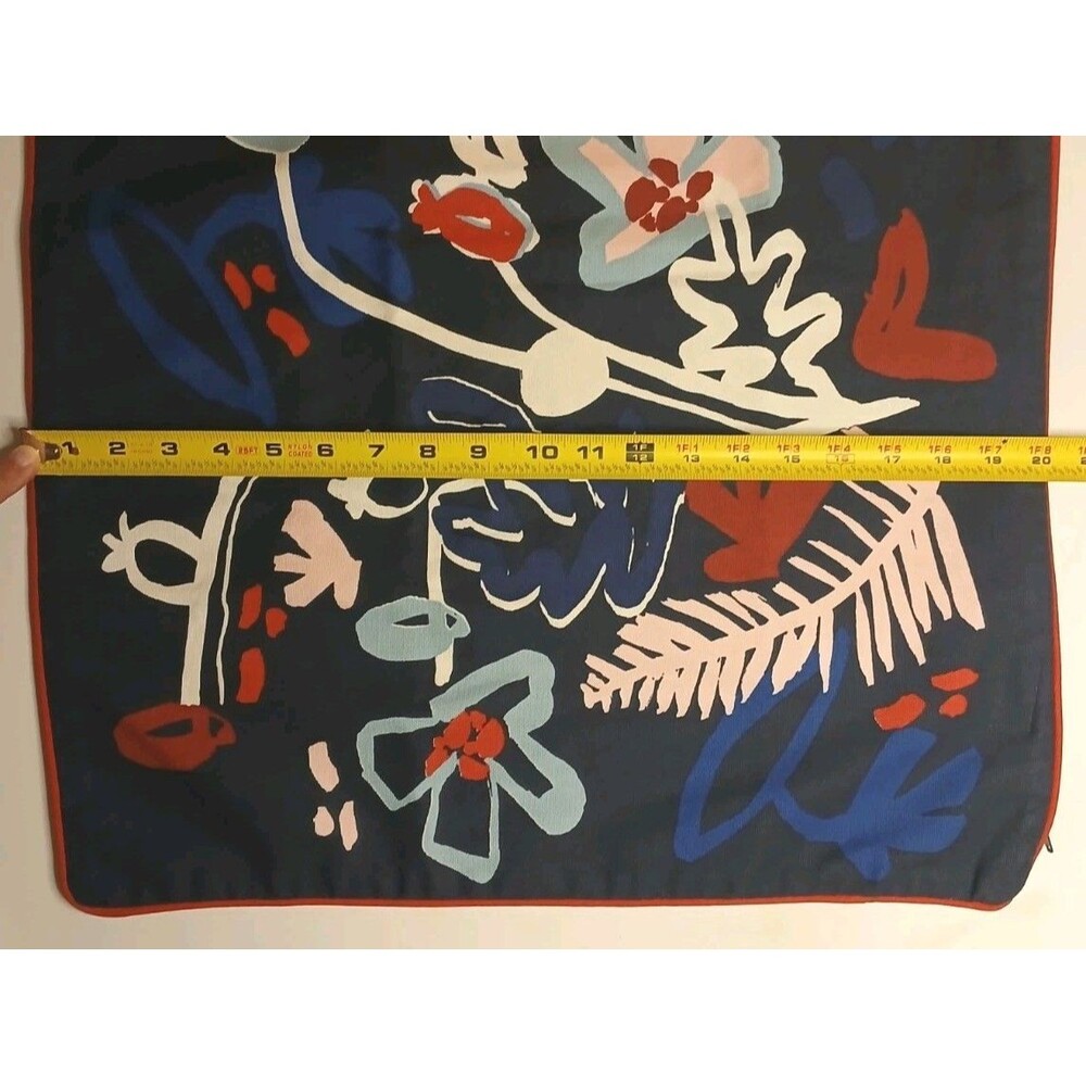 IKEA Pillow Covers Set Of Two 20"X20" Abstract Floral Blue Navy Red MALARBORSTE - Picture 9 of 13